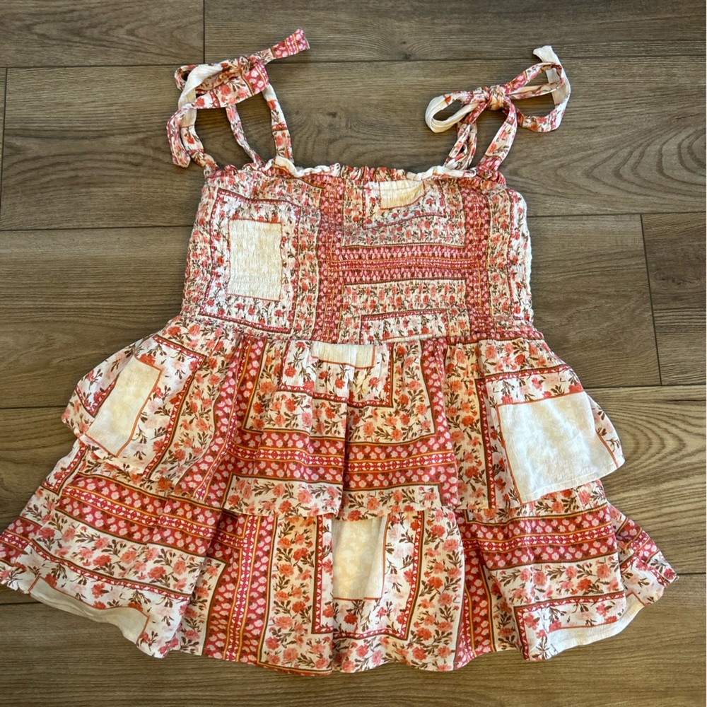 American Eagle Smocked Floral Patchwork Tank Top … - image 4